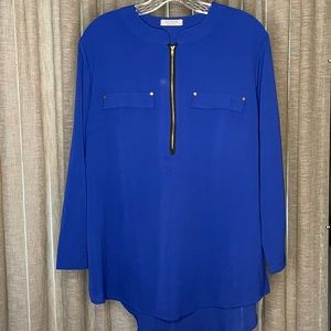 ANGVNS- X-Large Royal Blue Mesh-Like Top